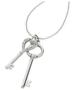 Sterling Silver Double Key Pendant