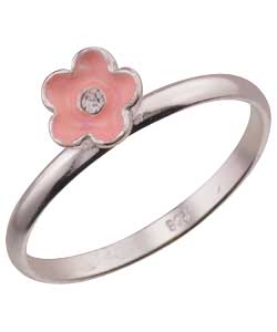 Sterling Silver Enamel Flower Ring