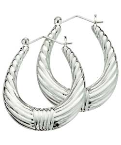 Sterling Silver Faceted Creole Earrings