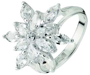 Sterling Silver Fancy Snow Flake Ring