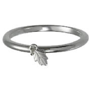 Sterling Silver Feather Drop Stacking Ring, Medium