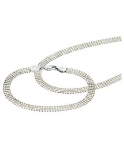 Sterling Silver Fine Multi Strand Necklet and Bracelet Set