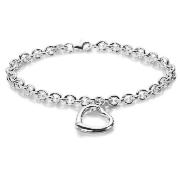 Sterling Silver Floating Heart Bracelet