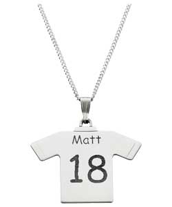 sterling Silver Football Shirt Pendant - Personalised