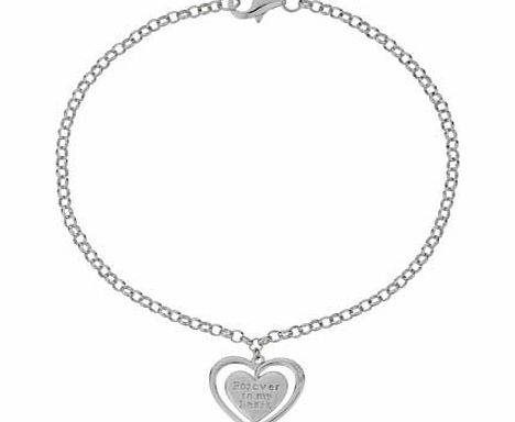 Sterling Silver Forever In My Heart Charm Bracelet