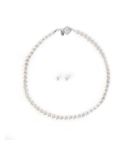 sterling SILVER FRESHWATER PEARL NECKLACE AND EARRING SET