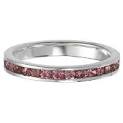 Sterling Silver Full Pink Crystal Stacking Ring,