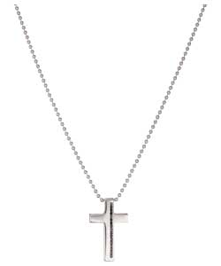 Sterling Silver Gents Black Cubic Zirconia Cross