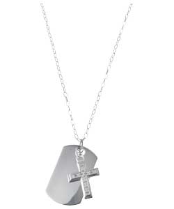 Silver Gents Dog Tag Pendant