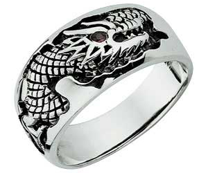 Sterling Silver Gents Dragon Band Ring