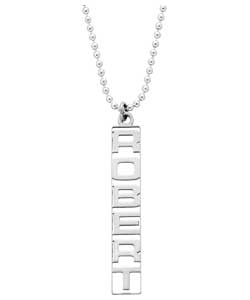Sterling Silver Gents Personalised Name Tag Pendant