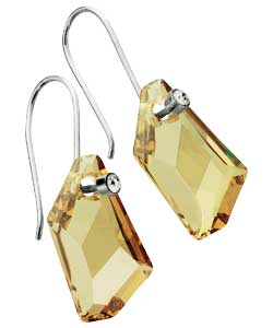 Sterling Silver Gold Crystal Drop Earrings