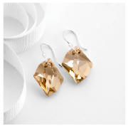Silver Golden Shadow Crystal Earrings -