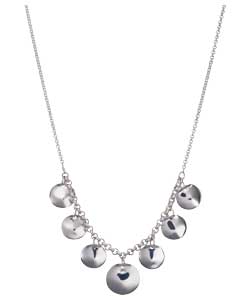 Sterling Silver Graduated Disc Necklet