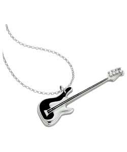 sterling Silver Guitar Pendant