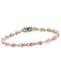 sterling Silver Heart Hugs and Kisses Bracelet