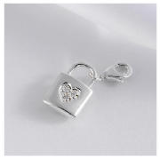 Sterling Silver Heart Padlock Charm