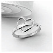STERLING SILVER HEART RING, LARGE