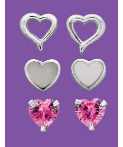 sterling Silver Heart Stud Earrings