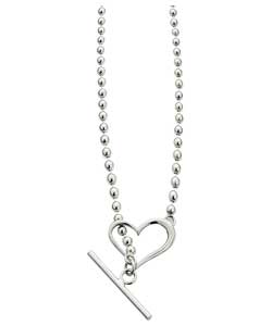 Silver Heart T-Bar Ball Chain