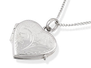 Sterling Silver Hinged Heart Locket And Chain -
