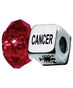 Sterling Silver Horoscope with Birthstone Charms - Cancer