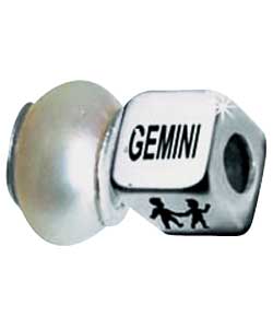 Sterling Silver Horoscope with Birthstone Charms - Gemini