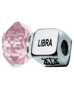 Sterling Silver Horoscope with Birthstone Charms - Libra