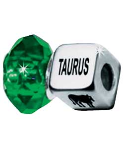 Sterling Silver Horoscope with Birthstone Charms - Taurus