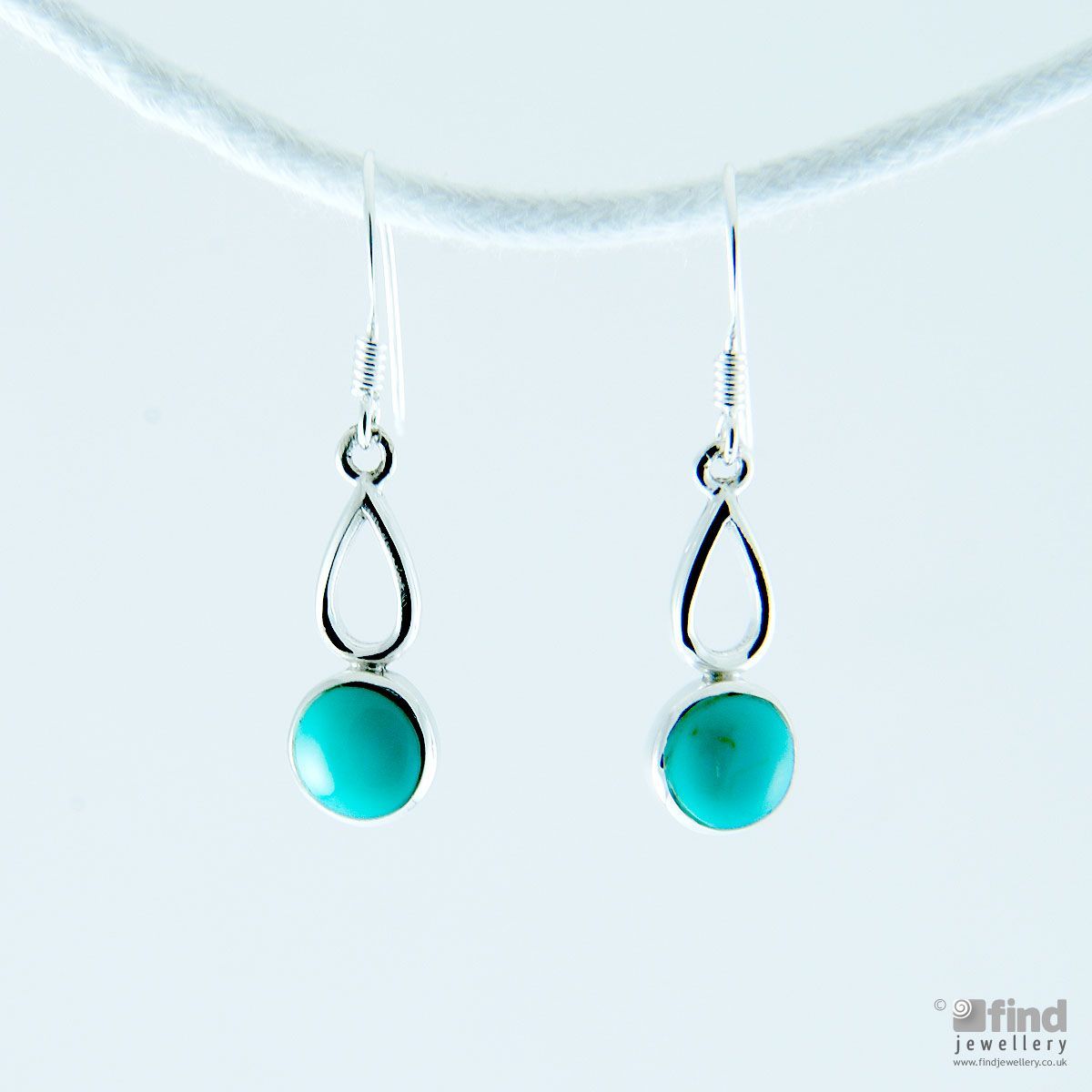Sterling Silver Imitation Turquoise Drop Earrings