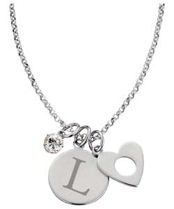 Sterling Silver Initial Charm Pendant - Letter L