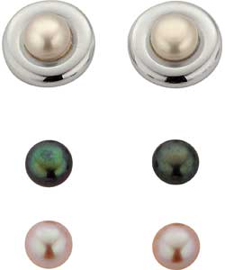 Sterling Silver Interchangeable Pearl Earrings