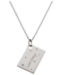 Sterling Silver Juicy Lucy Postcard Necklace
