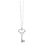 Sterling Silver Large Key Pendant On 76cm Chain