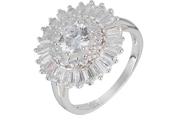 Sterling Silver Large Round Cubic Zirconia