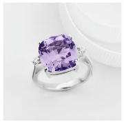 Sterling Silver Lavender Cubic Zirconia Ring,