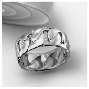 STERLING SILVER LINK GENTS RING, LARGE