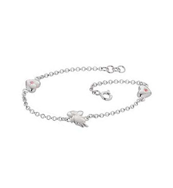 Sterling Silver Little Gems 3 Charm Bracelet