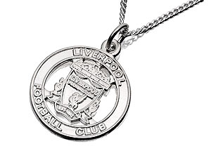 Sterling Silver Liverpool FC Crest Round Pendant