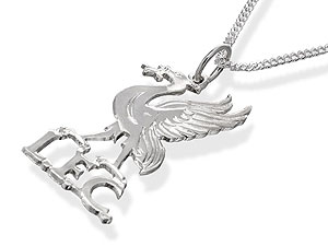 Sterling Silver Liverpool Liver Bird Pendant And