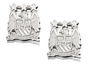 Sterling Silver Manchester City Crest Earrings -