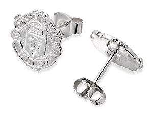 Sterling Silver Manchester United Crest Earrings