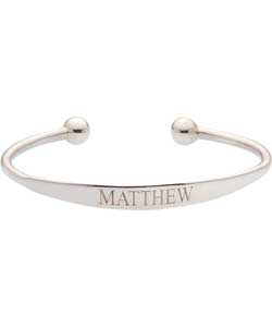 Sterling Silver Mens Personalised I.D Bangle