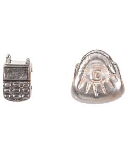 Silver Mobile Phone Charm and Handbag