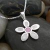 sterling Silver Mother of Pearl Flower Pendant