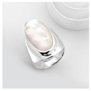 Sterling Silver Mother of Pearl Ring, Large