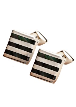 Sterling Silver Mother of Pearl Stripe Cufflinks