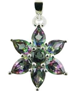Sterling Silver Mystic Topaz Cluster 3.3ct Pendant