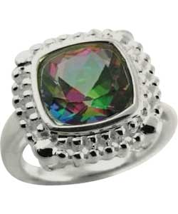 Sterling Silver Mystic Topaz Cushion 5ct Ring -