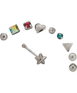 Sterling Silver Nose Studs - Set of 10